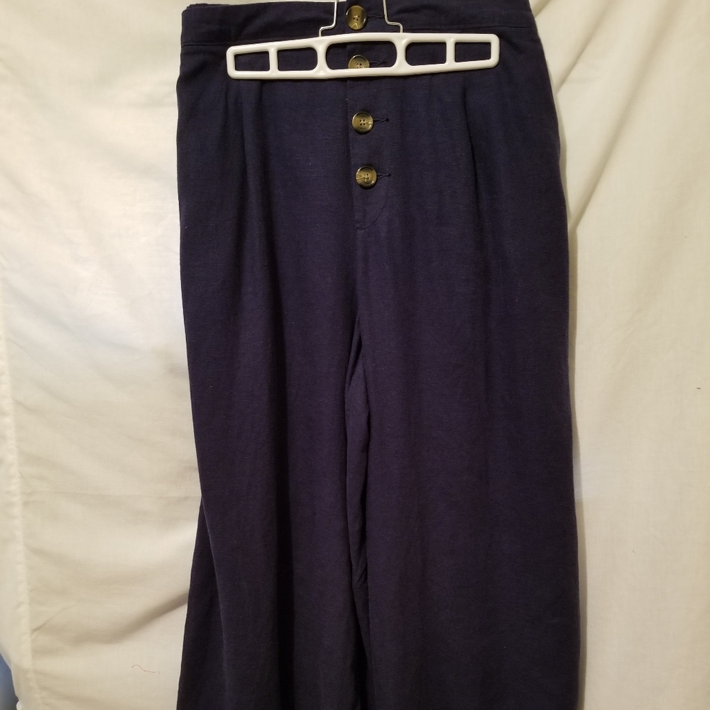 Navy wide leg pants